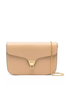Кожаная сумка через плечо Coccinelle, бежевый