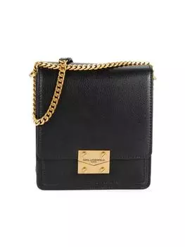 Кожаная сумка через плечо Corinne Karl Lagerfeld Paris, цвет Black Gold