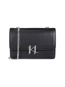 Кожаная сумка через плечо Corinne с логотипом Karl Lagerfeld Paris, цвет Black Silver