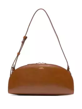 Кожаная сумка через плечо Demi-Lune A.P.C., коричневый