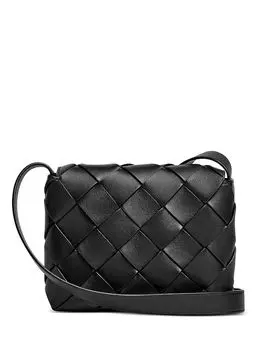 Кожаная сумка через плечо Diago Intreccio Bottega Veneta, черный
