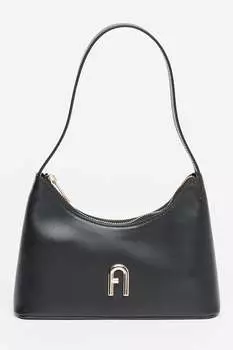 Кожаная сумка через плечо Diamante Furla, черный