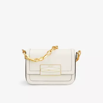 Кожаная сумка через плечо diamond Jimmy Choo, цвет latte/gold
