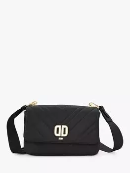 Кожаная сумка через плечо DKNY Delphine, черный/золотой