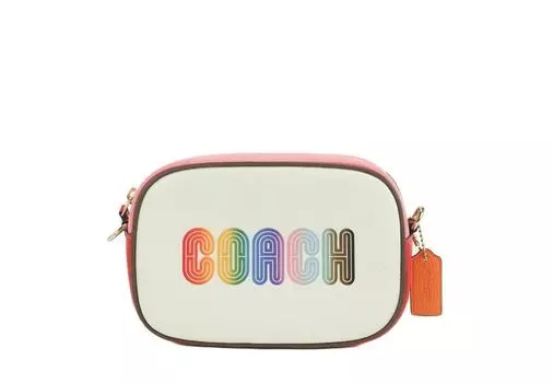 Кожаная сумка через плечо для камеры Jamie Mini Rainbow Logo Coach