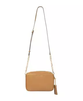 Кожаная сумка через плечо для современной женщины Michael Kors, коричневый