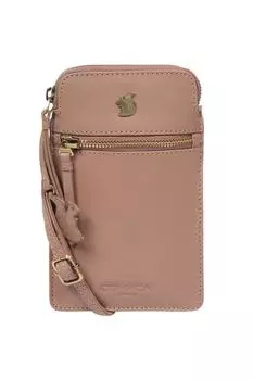 Кожаная сумка через плечо для телефона Bambino Conkca London, бежевый
