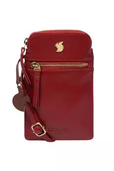 Кожаная сумка через плечо для телефона Bambino Conkca London, красный