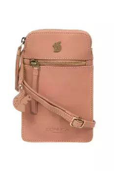 Кожаная сумка через плечо для телефона Bambino Conkca London, розовый