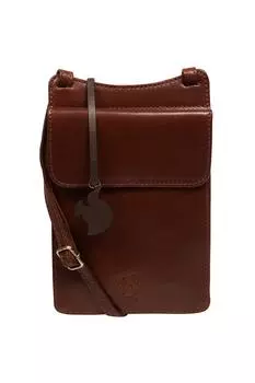 Кожаная сумка через плечо для телефона Milly Conkca London, коричневый