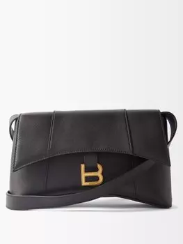 Кожаная сумка через плечо downtown xs Balenciaga, черный