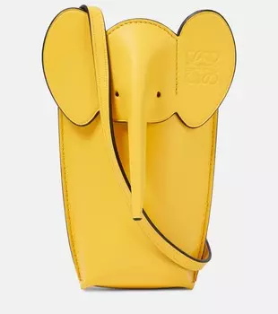 Кожаная сумка через плечо elephant pocket Loewe, желтый