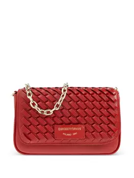 Кожаная сумка через плечо Emporio Armani, красный