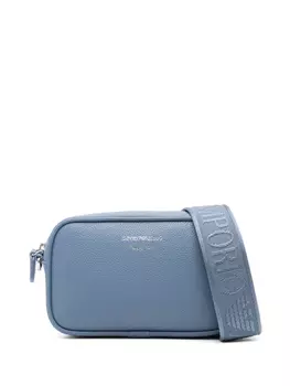 Кожаная сумка через плечо Emporio Armani, синий
