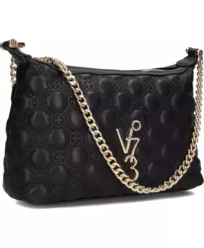 Кожаная сумка через плечо Eva V73, черный