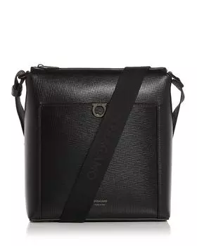 Кожаная сумка через плечо FERRAGAMO, черный