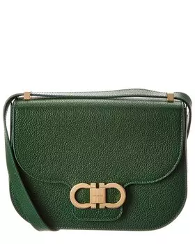 Кожаная сумка через плечо Ferragamo Gancini Salvatore Ferragamo, зеленый