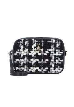 Кожаная сумка через плечо Fly Wooly 22 см PATRIZIA PEPE, цвет Black Fantasy