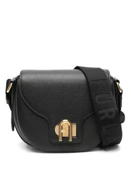 Кожаная сумка через плечо Furla, черный