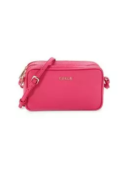 Кожаная сумка через плечо Furla, цвет Shocking Pink