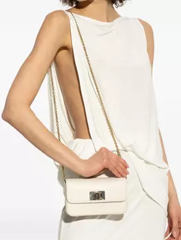 Кожаная сумка через плечо Furla, нейтральный