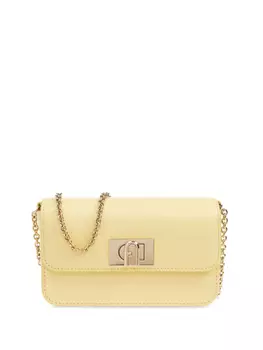 Кожаная сумка через плечо Furla, желтый