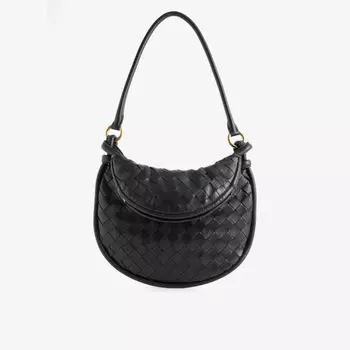Кожаная сумка через плечо Gemelli Bottega Veneta, черный