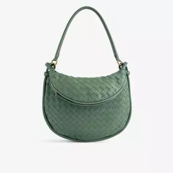 Кожаная сумка через плечо gemelli Bottega Veneta, зеленый
