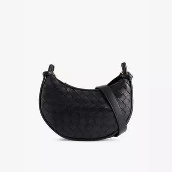 Кожаная сумка через плечо Gemelli Bottega Veneta, черный