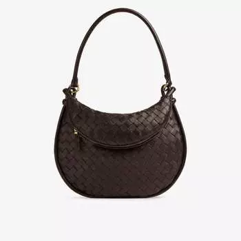 Кожаная сумка через плечо Gemelli среднего размера Bottega Veneta, цвет fondant-m brass