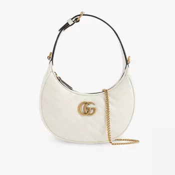 Кожаная сумка через плечо Gg Marmont mini Gucci, белый