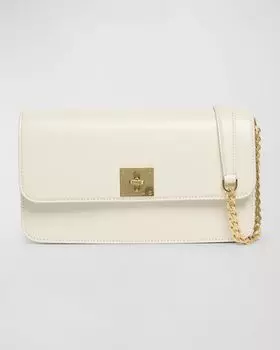 Кожаная сумка через плечо Gioia с клапаном Golden Goose, цвет Buttercream