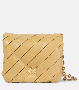 Кожаная сумка через плечо Goya Puffer Mini Loewe, бежевый