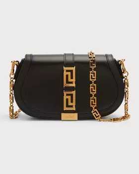 Кожаная сумка через плечо Greca Goddess среднего размера Versace