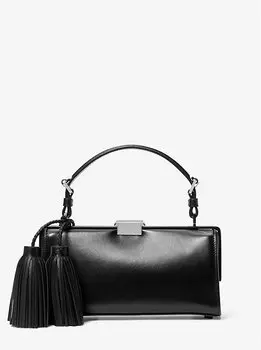 Кожаная сумка через плечо Gwyneth с кисточками Michael Kors, черный