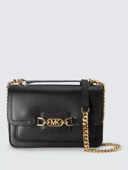 Кожаная сумка через плечо Heather Michael Kors, черное золото