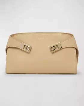 Кожаная сумка через плечо Hug Gancini Ferragamo, цвет Light Camel