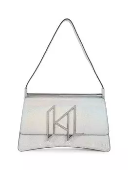Кожаная сумка через плечо Ikons с эффектом металлик Karl Lagerfeld Paris, серебро