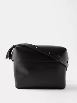 Кожаная сумка через плечо Jil Sander, черный