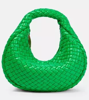 Кожаная сумка через плечо Jodie с подкладкой Bottega Veneta, зеленый