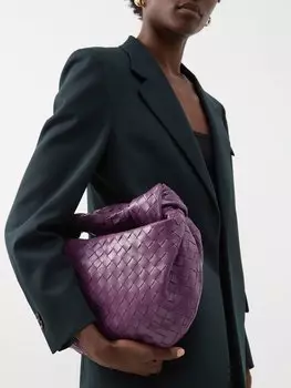 Кожаная сумка через плечо jodie teen intrecciato Bottega Veneta, фиолетовый
