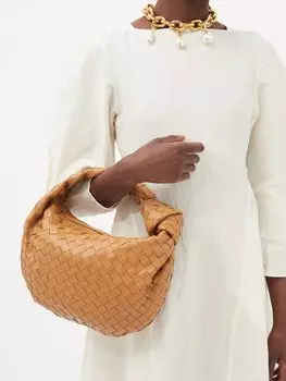 Кожаная сумка через плечо jodie teen intrecciato Bottega Veneta, коричневый