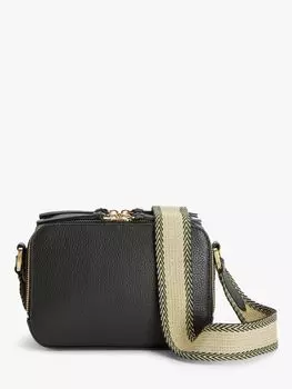 Кожаная сумка через плечо John Lewis с двойной молнией, черная