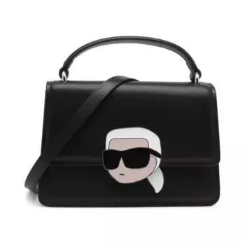 Кожаная сумка через плечо k/ikonik 2.0 с замком CB Karl Lagerfeld, черный