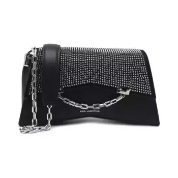 Кожаная сумка через плечо k/seven 2.0 sp cb со стразами Karl Lagerfeld, черный