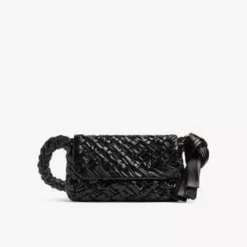Кожаная сумка через плечо kalimero с кисточками Bottega Veneta, черный