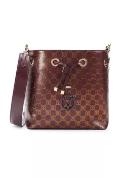 Кожаная сумка через плечо Karl с монограммой Mario Valentino, цвет Fig Purple