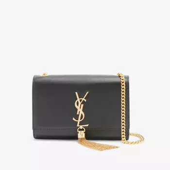 Кожаная сумка через плечо Kate Mono Saint Laurent, черный