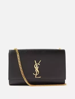 Кожаная сумка через плечо kate среднего размера Saint Laurent, черный