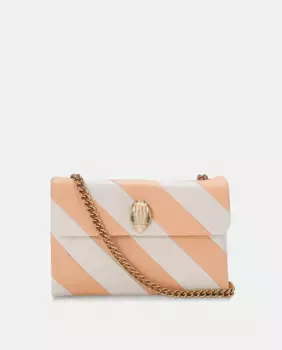 Кожаная сумка через плечо Kensington в полоску среднего размера Kurt Geiger, оранжевый